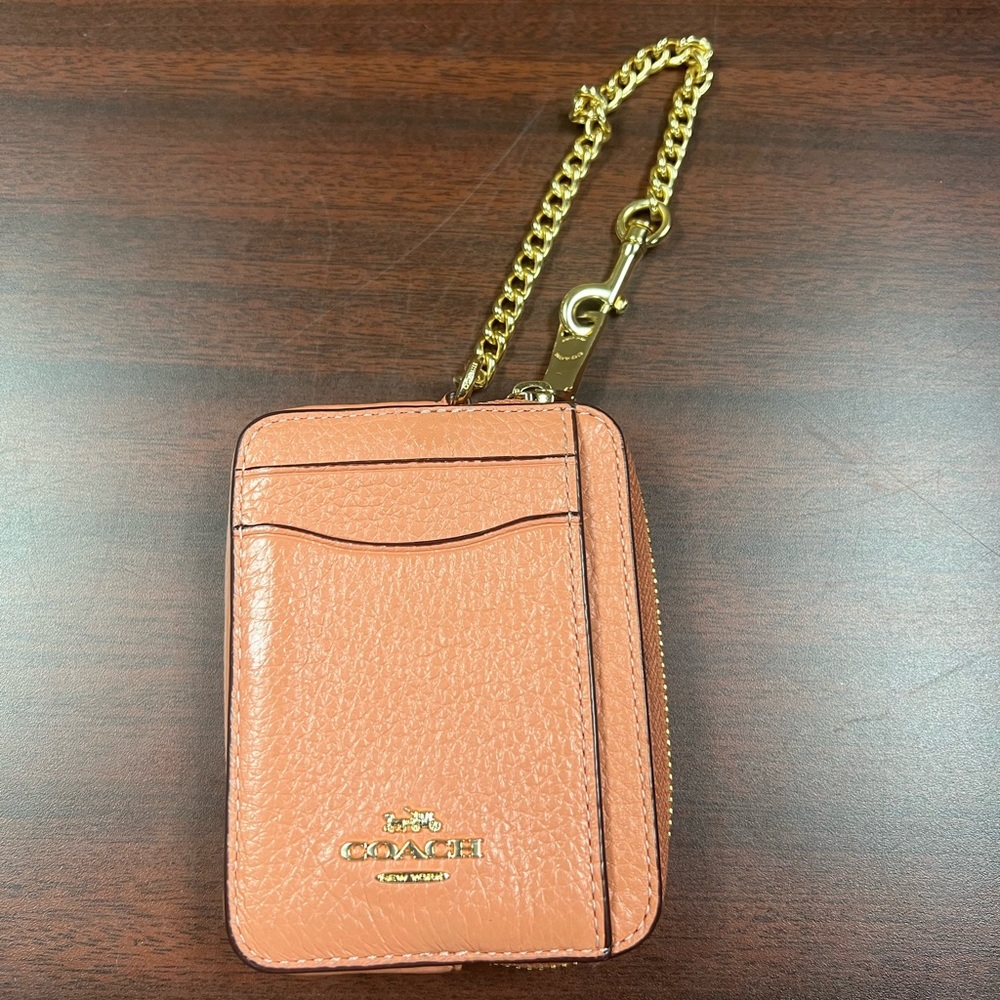 COACH Zip Card Case Coral